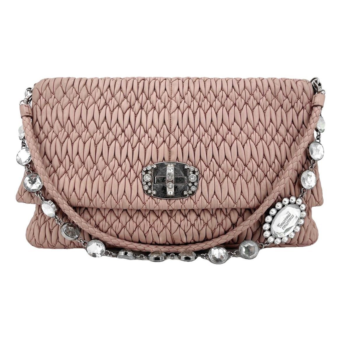 Miu Crystal leather handbag