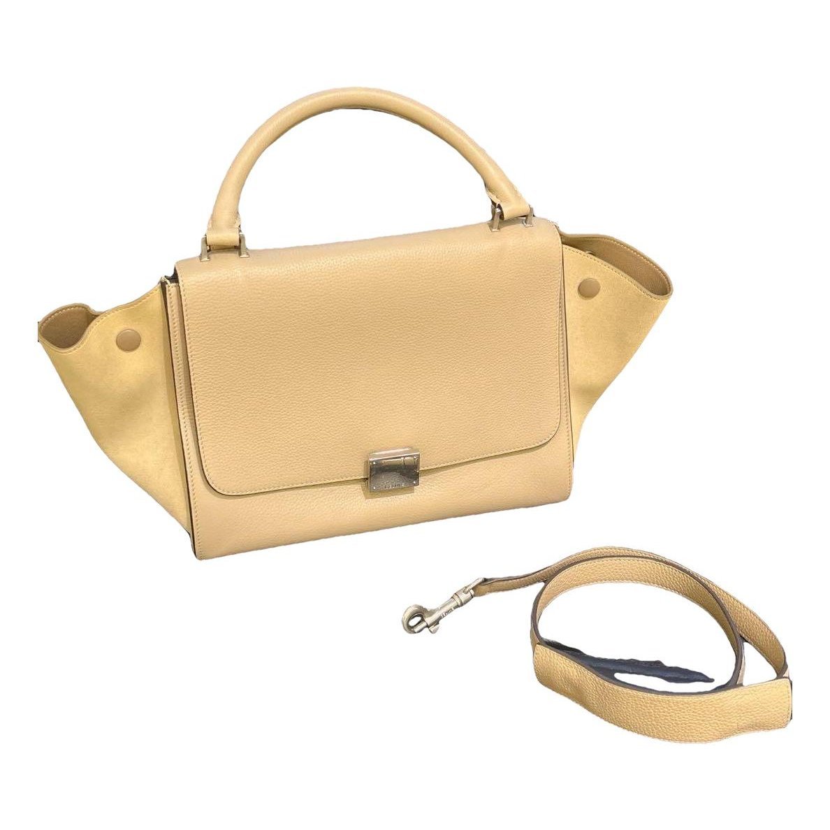 Trapèze leather handbag