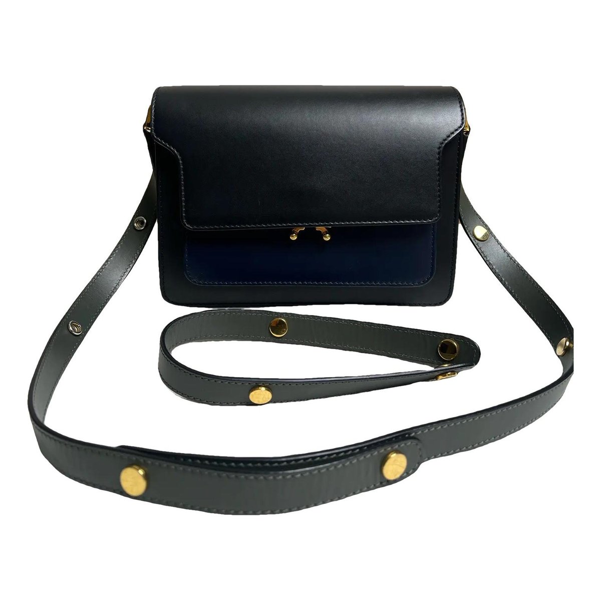 Trunk leather crossbody bag