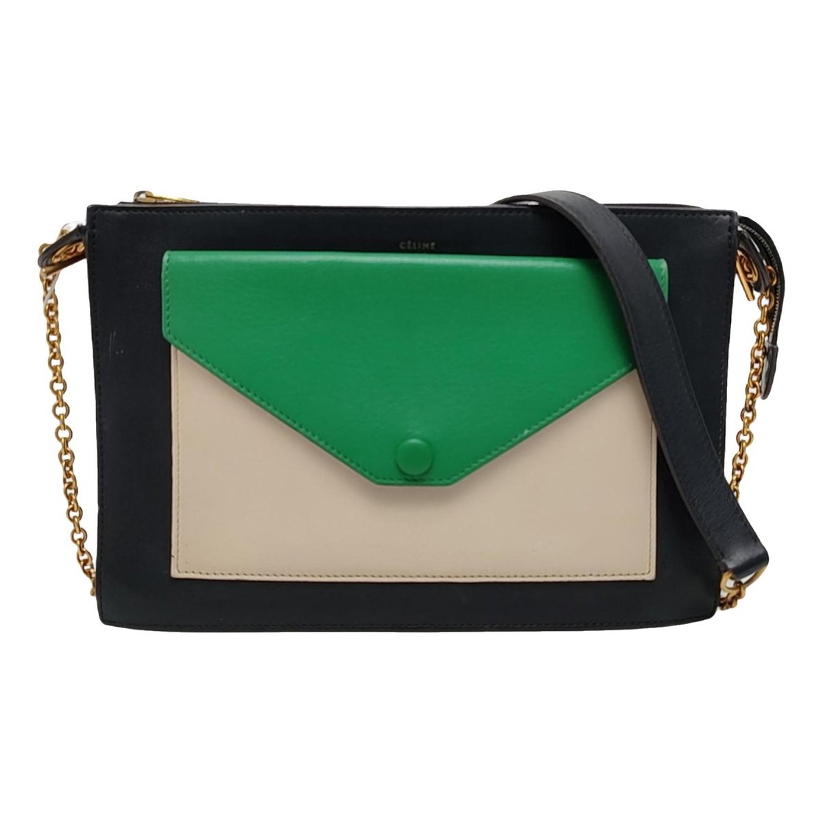 Pocket leather crossbody bag