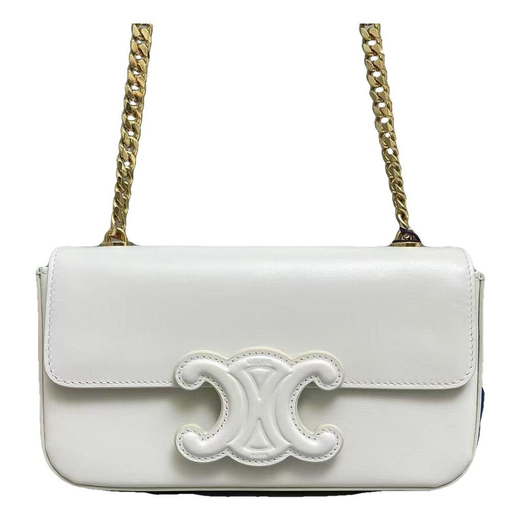 Triomphe chain leather handbag