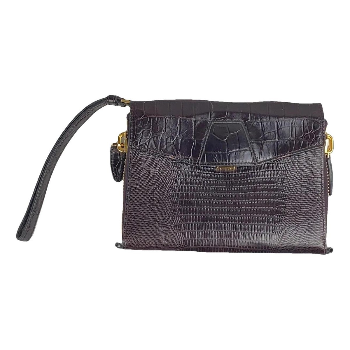 Leather clutch bag