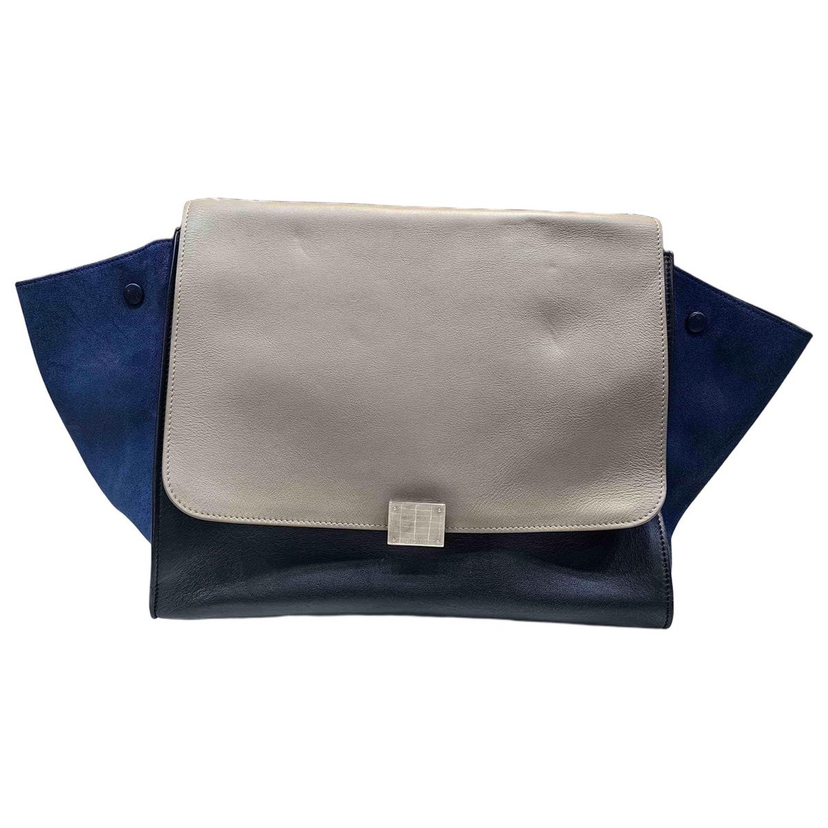 Trapèze leather handbag