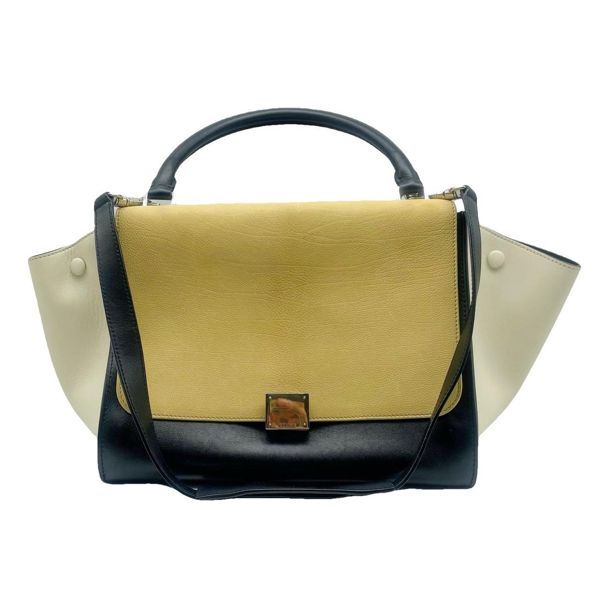 Trapèze leather handbag