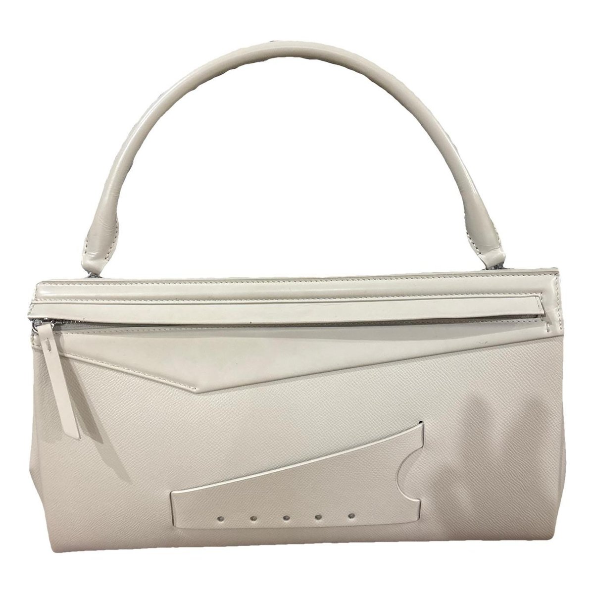 Snatched leather handbag