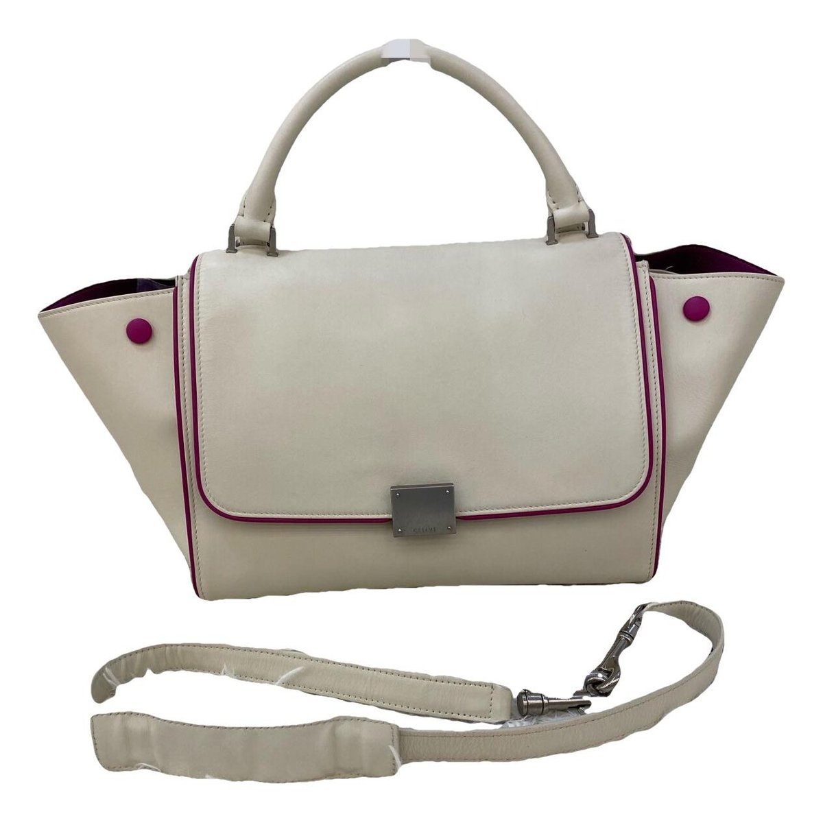 Trapèze leather handbag