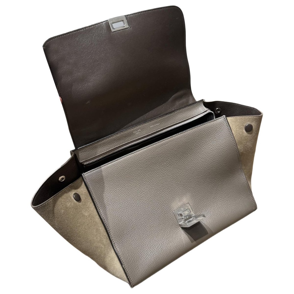 Trapèze leather handbag