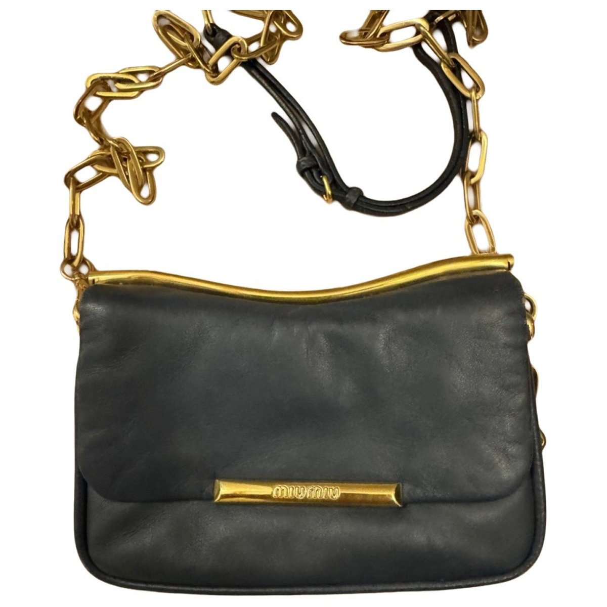 Miu Crystal leather handbag