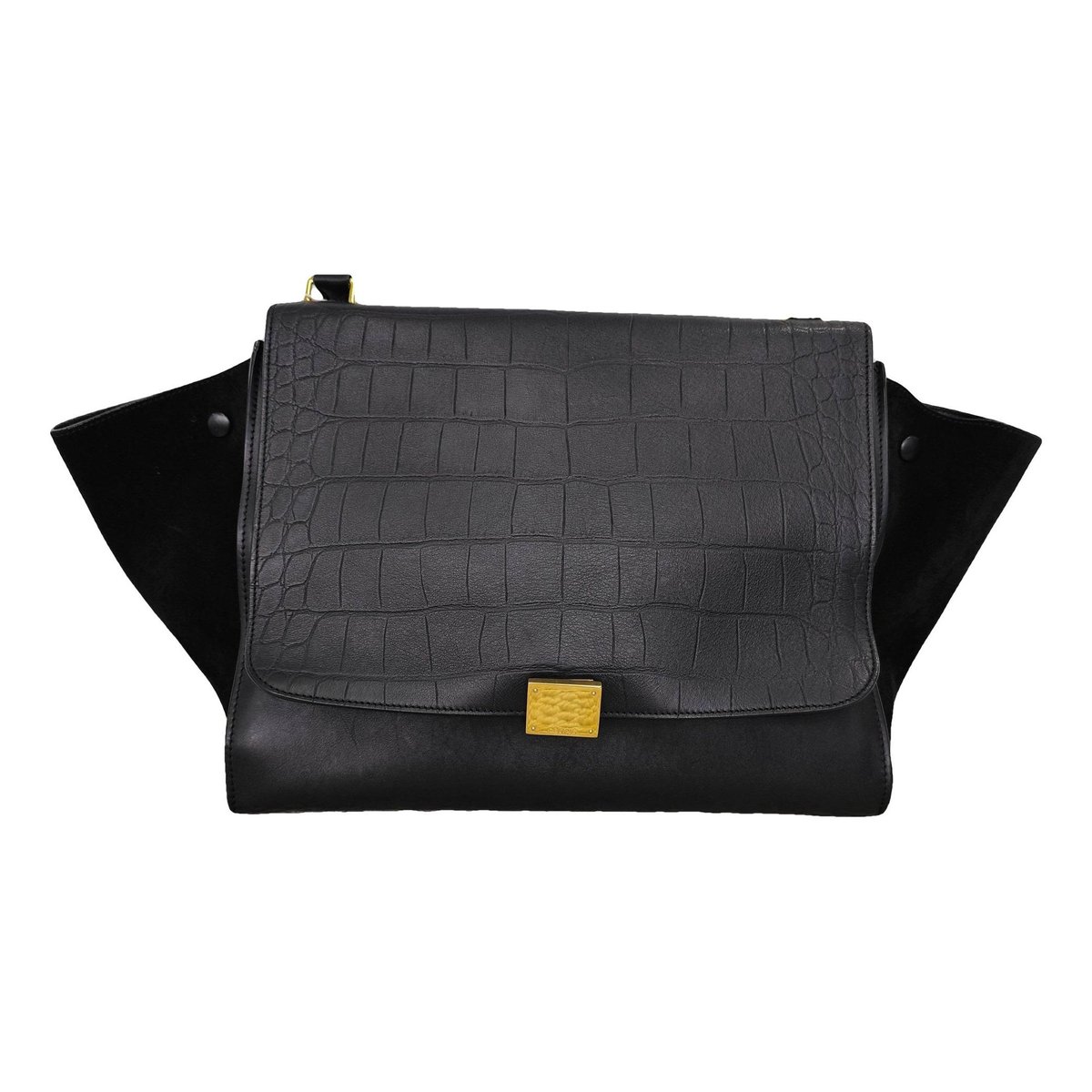 Trapèze leather handbag