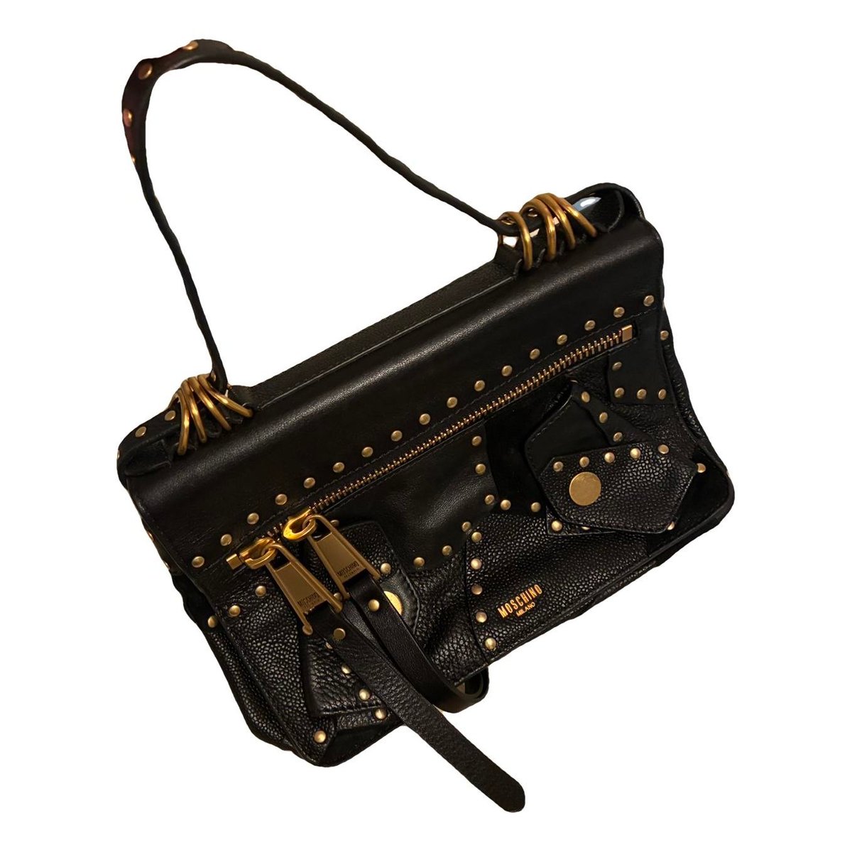 Biker leather crossbody bag