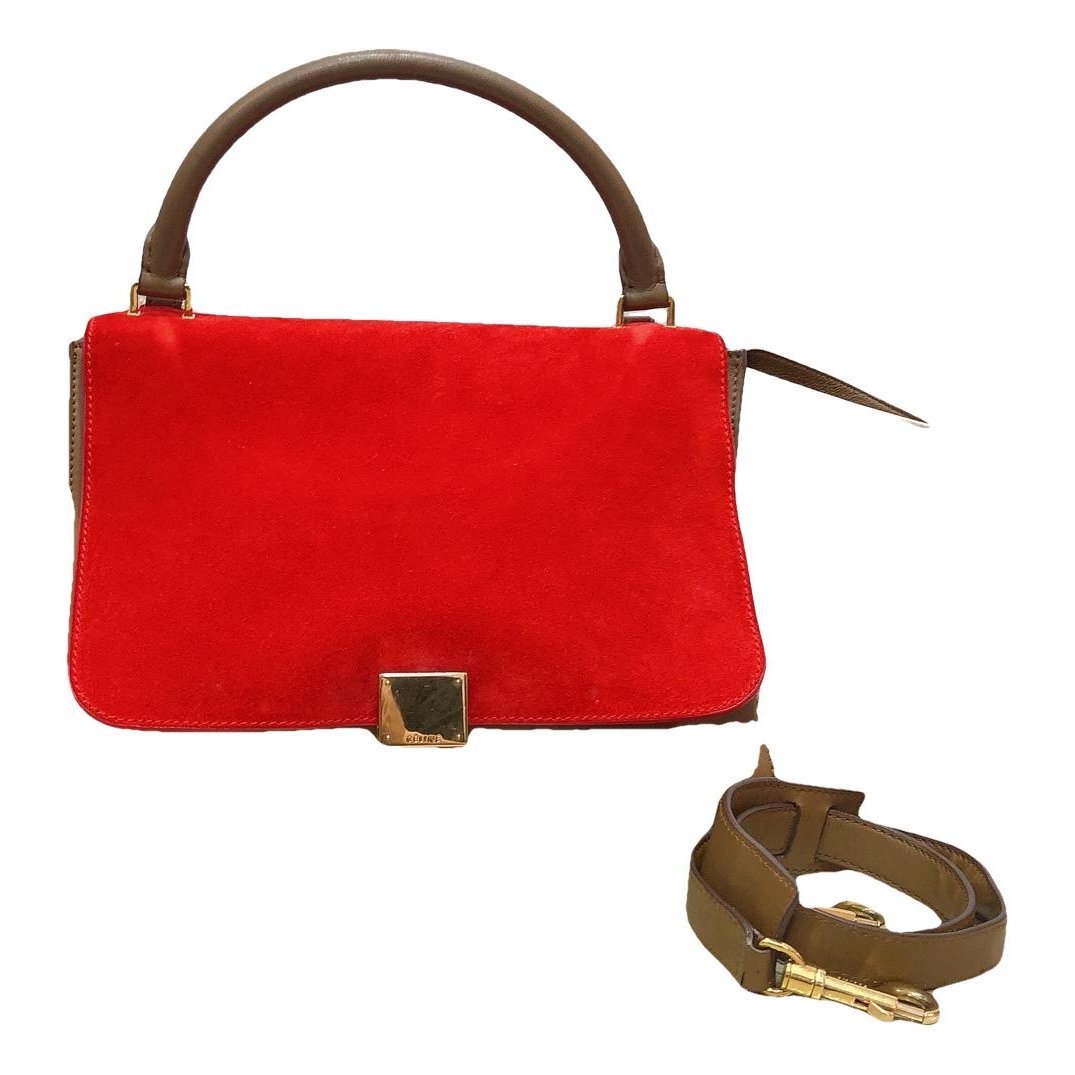 Trapèze leather handbag