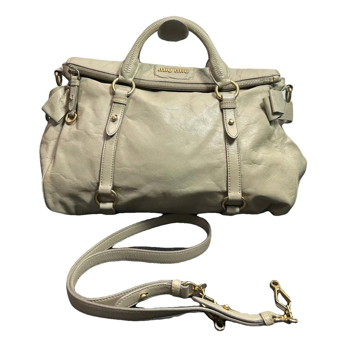 Bow bag leather handbag