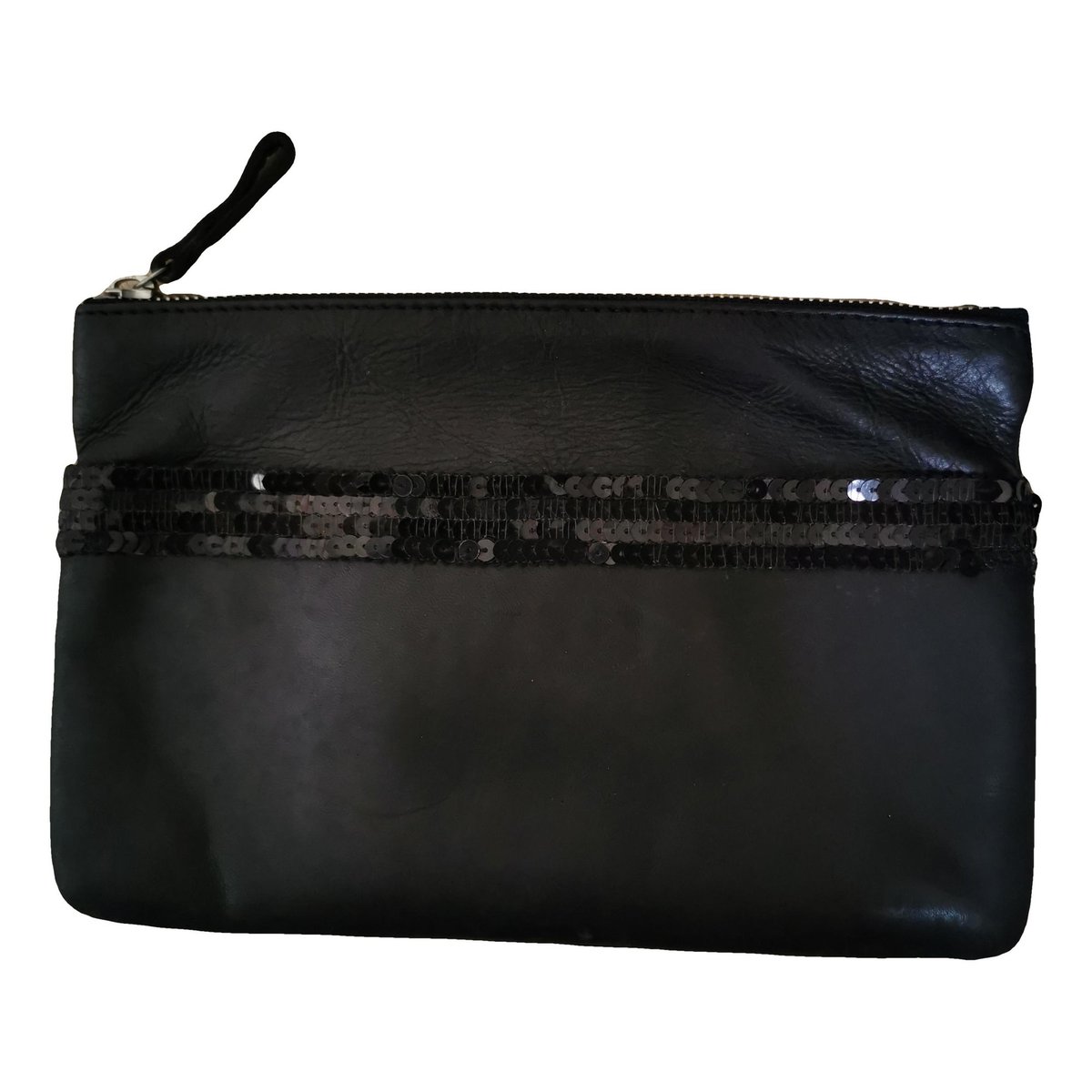 Leather clutch bag