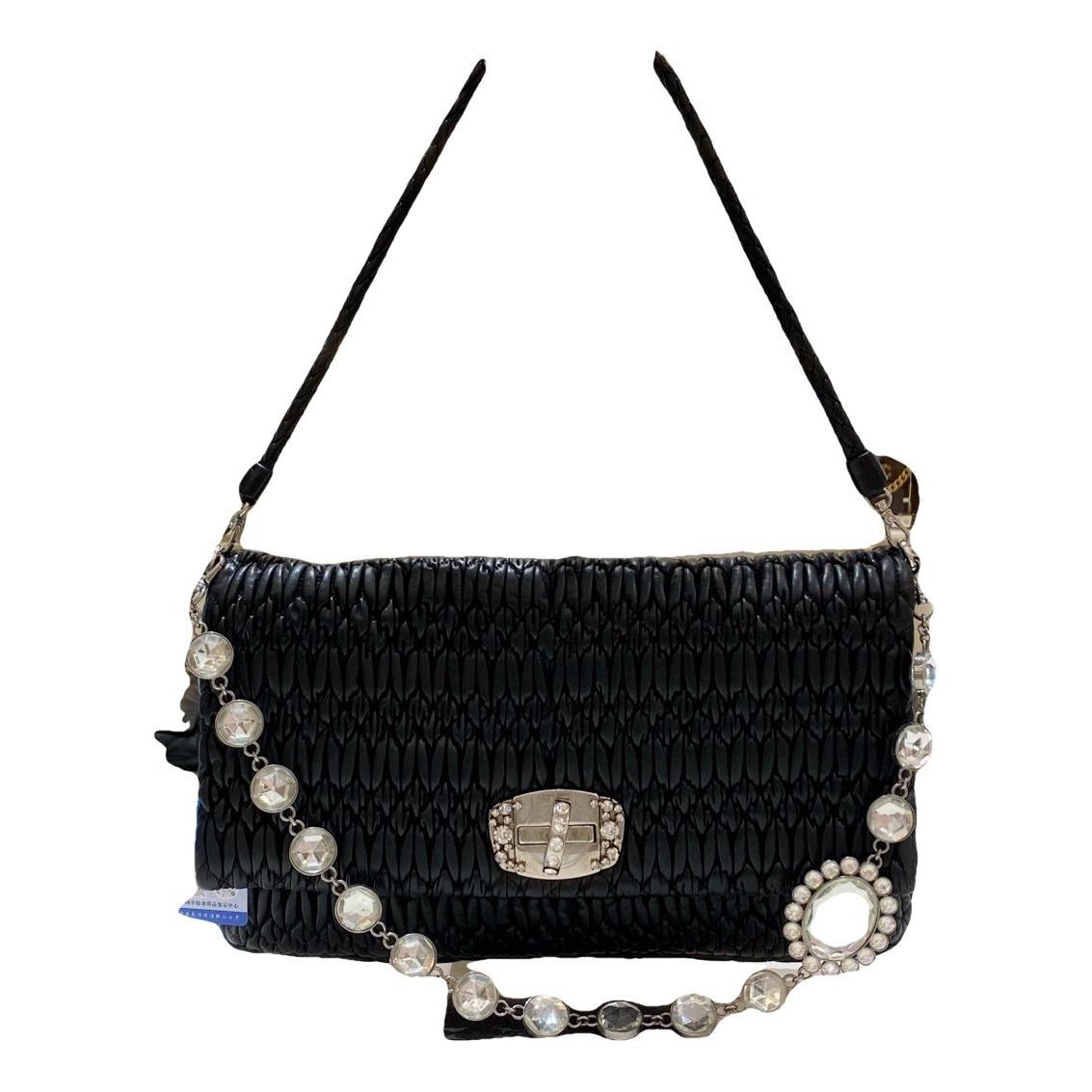 Miu Crystal leather handbag