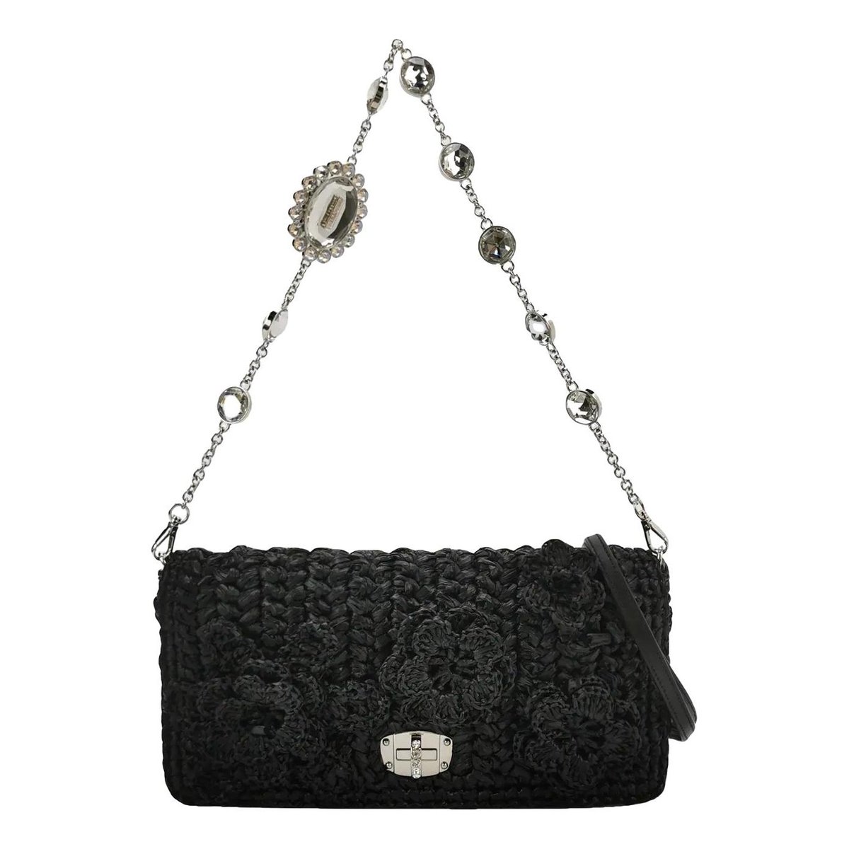 Miu Crystal leather handbag