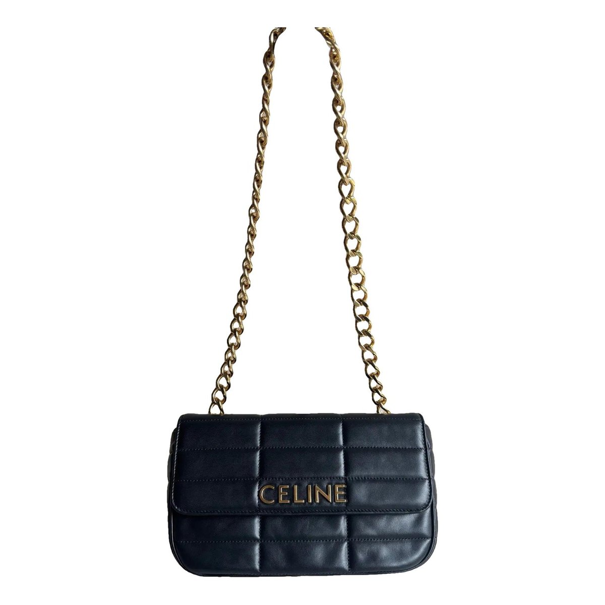 Triomphe chain leather handbag