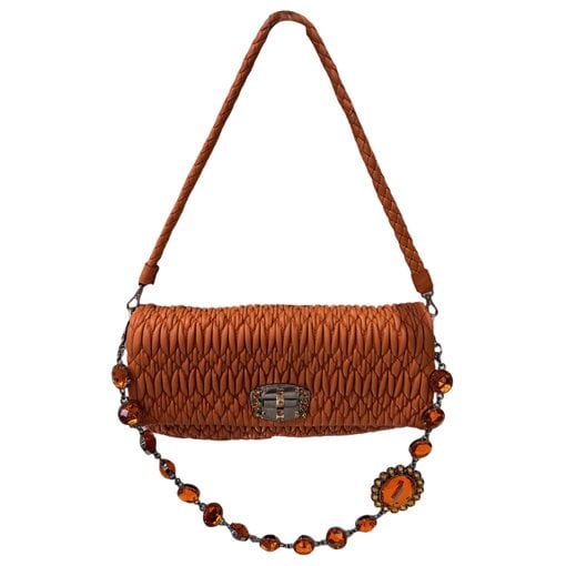 Miu Crystal leather handbag