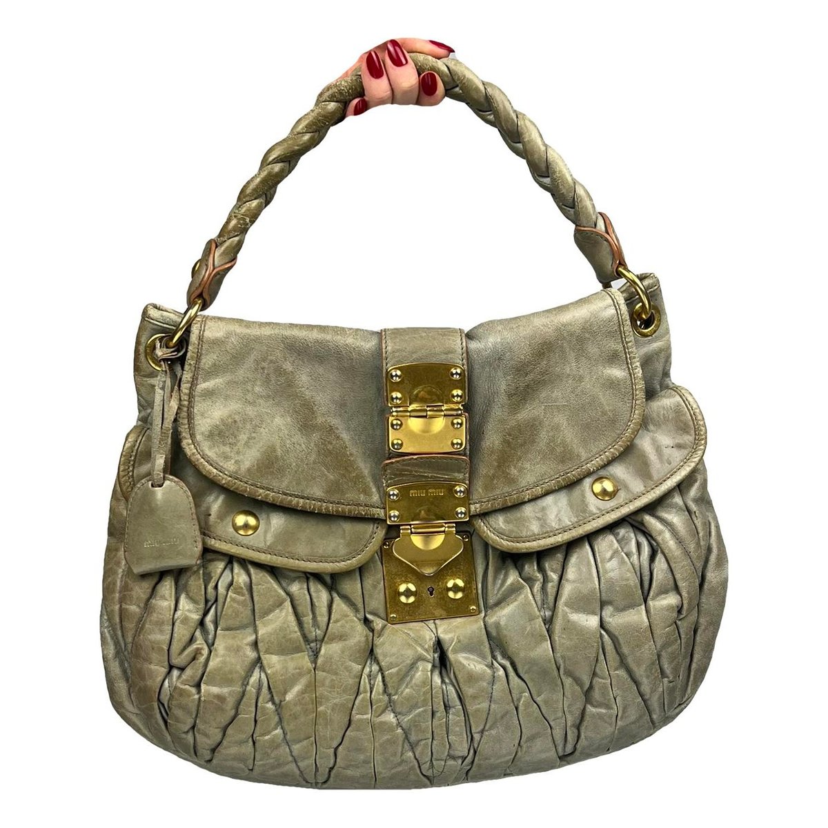 Coffer leather handbag