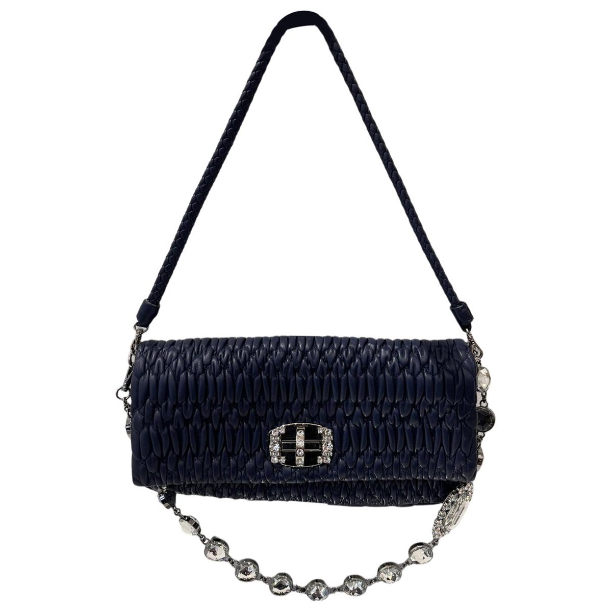 Miu Crystal leather handbag