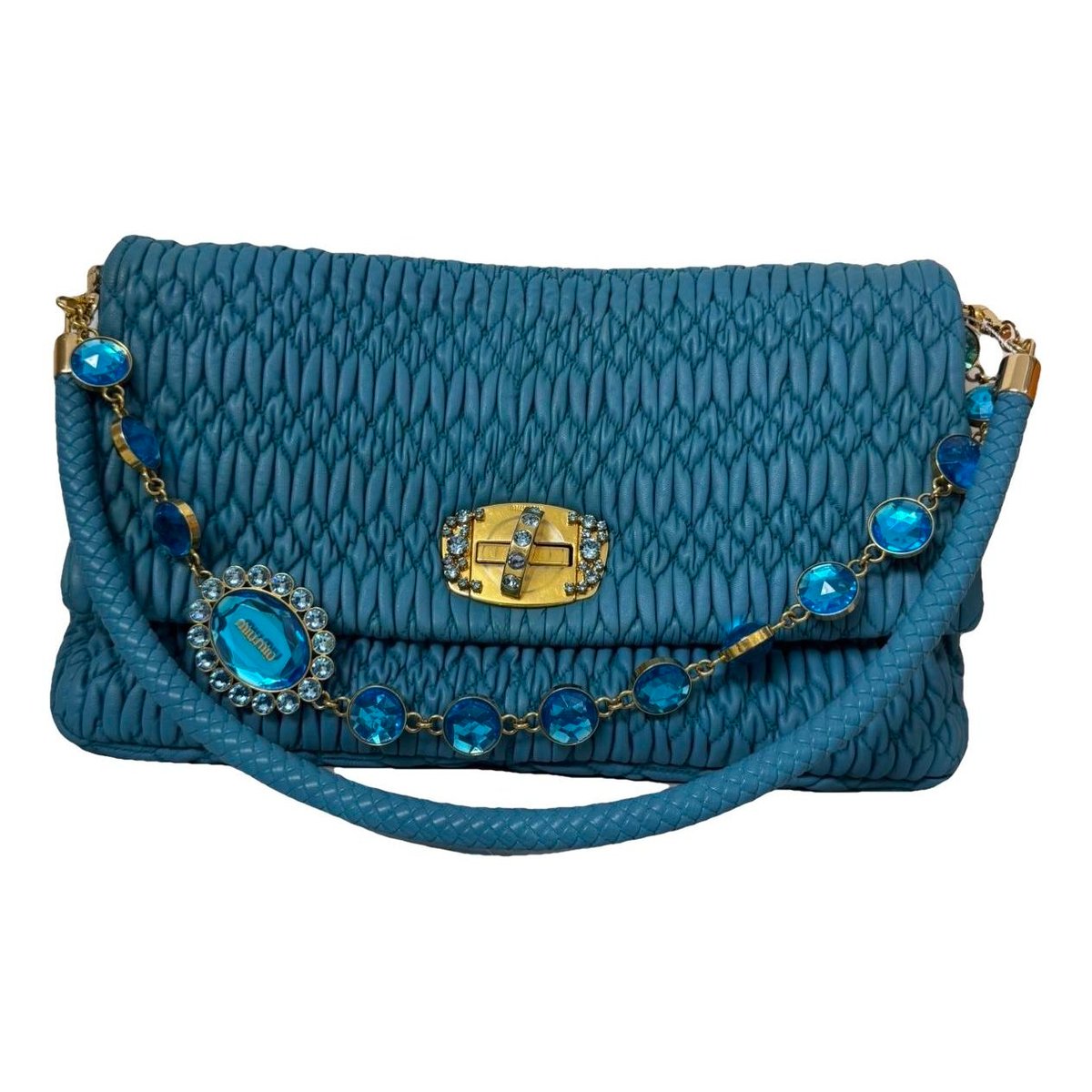 Miu Crystal leather handbag