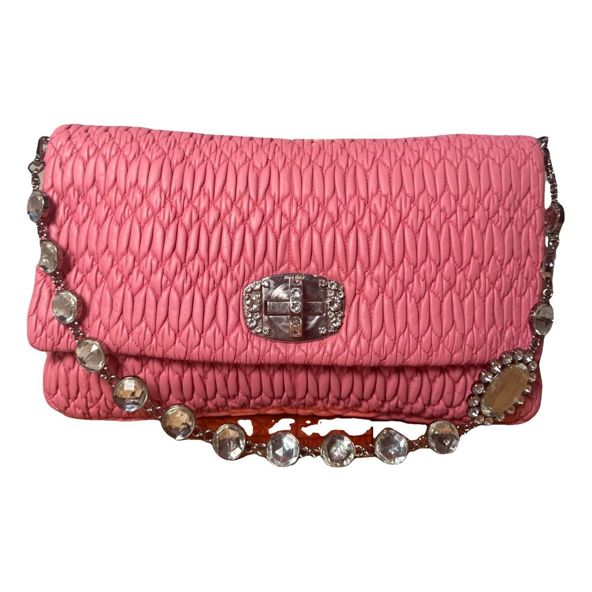 Miu Crystal leather handbag