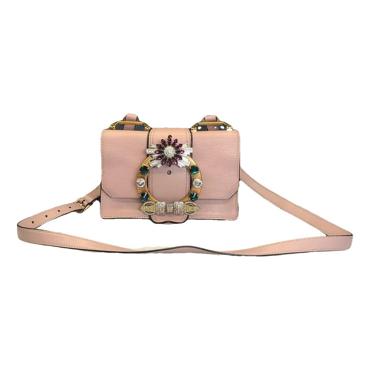 Miu Lady leather crossbody bag
