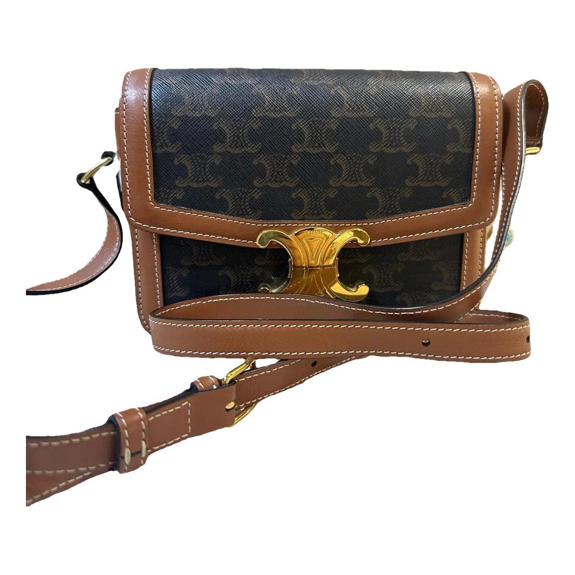 Triomphe vinyl crossbody bag