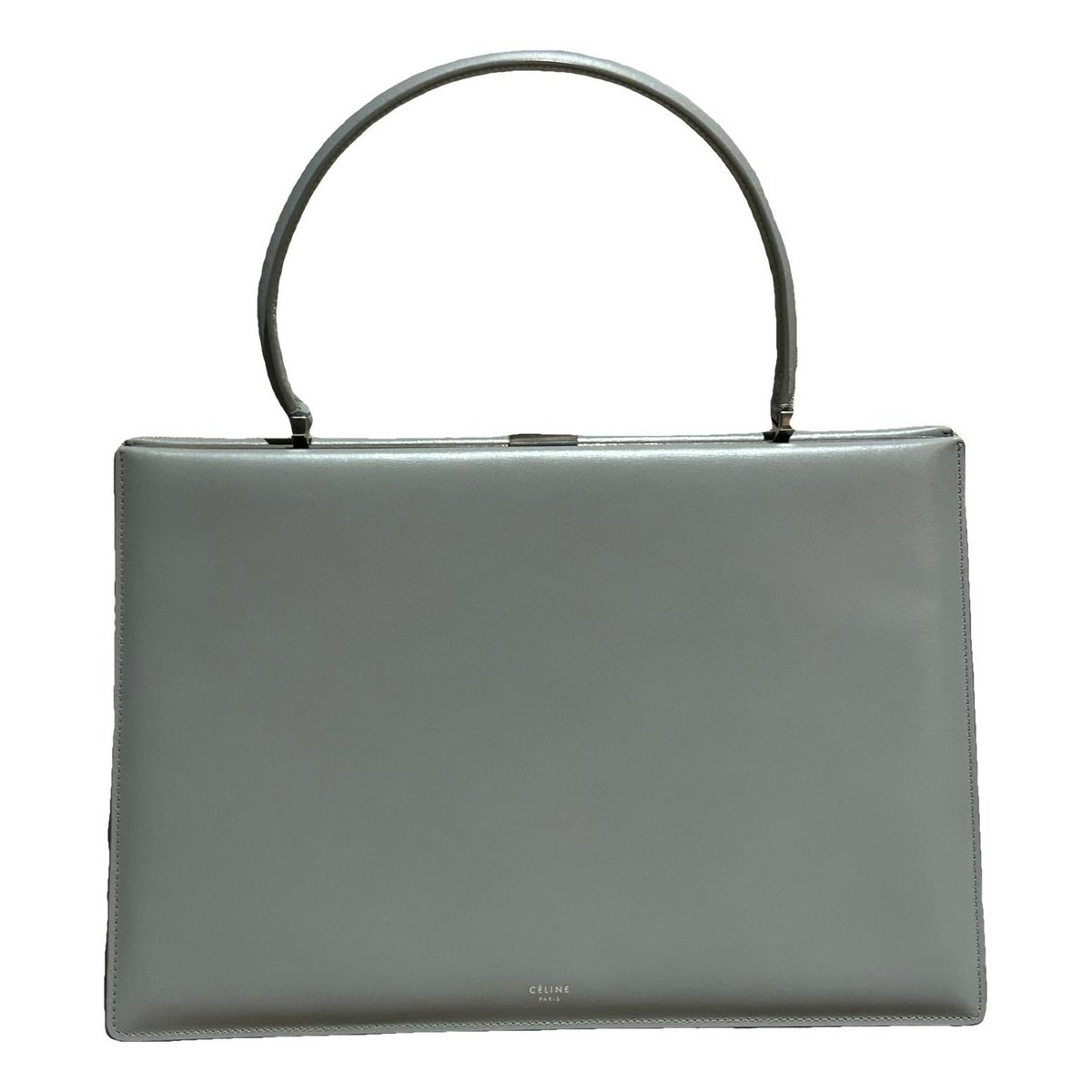Clasp leather handbag