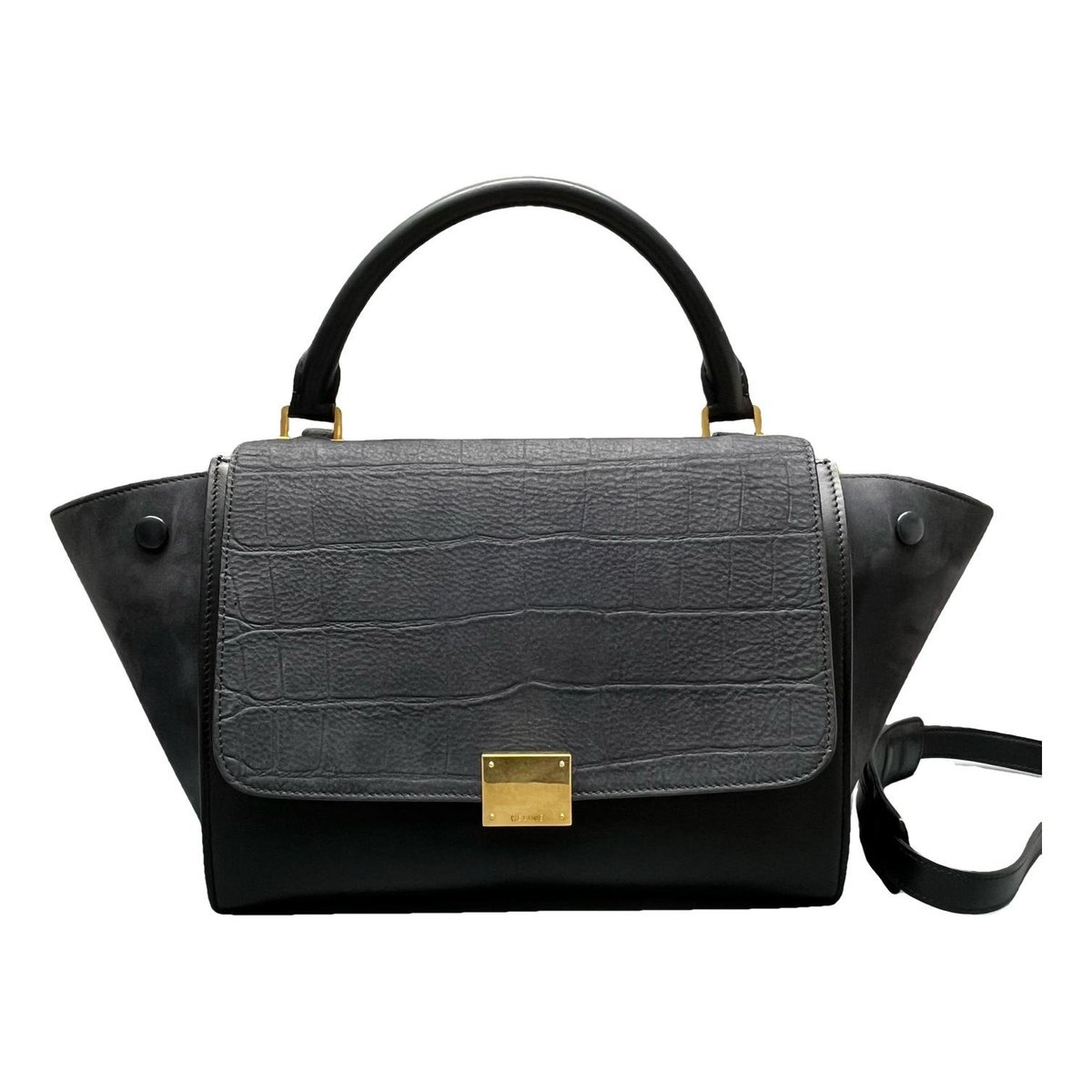 Trapèze leather handbag