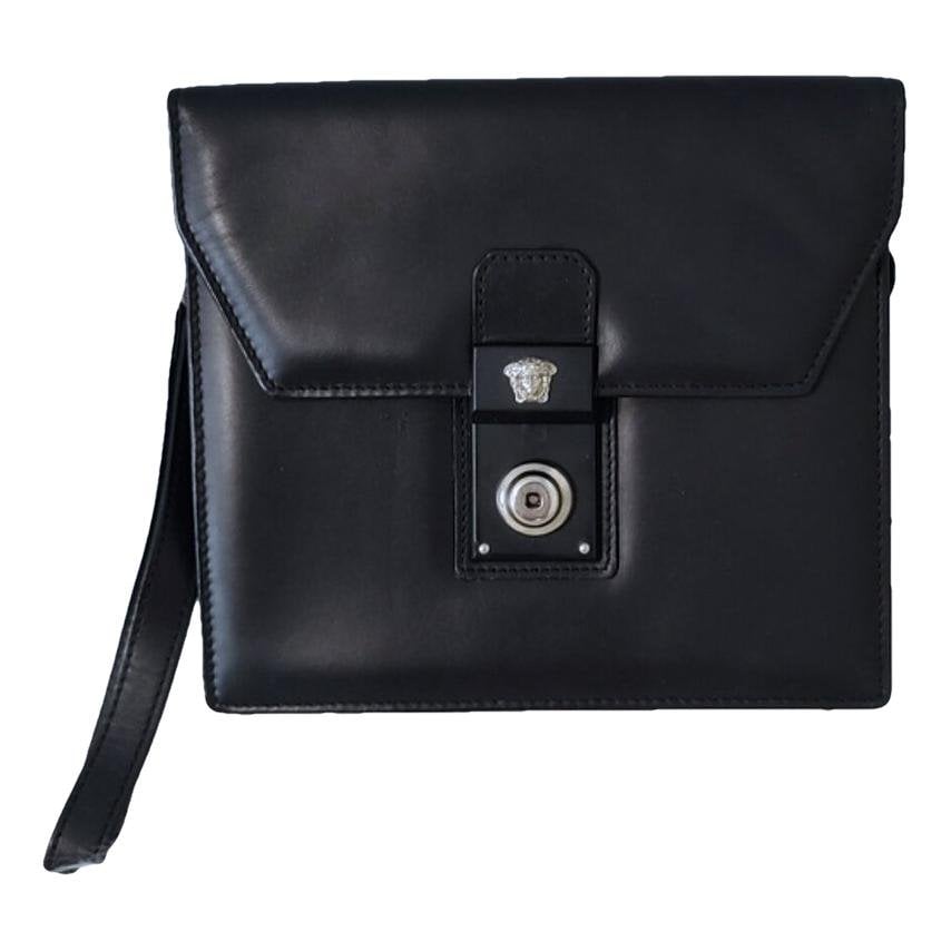 Leather clutch bag