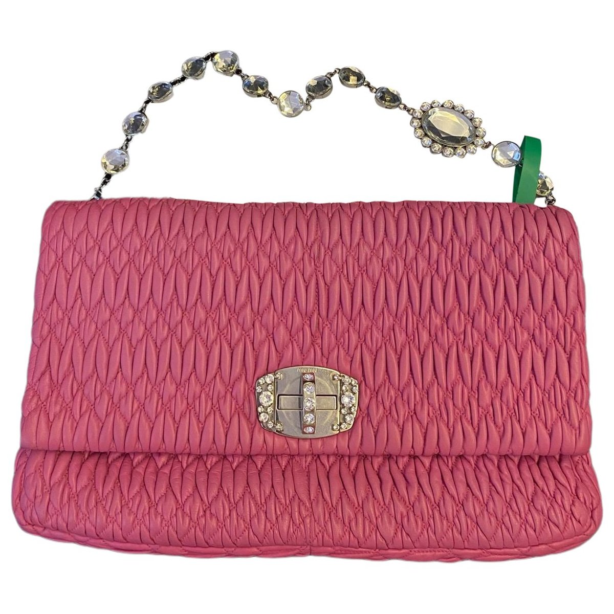 Miu Crystal leather handbag