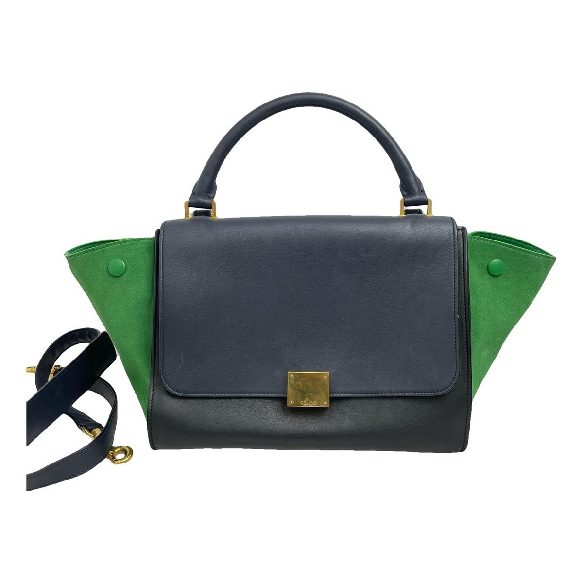 Trapèze leather handbag