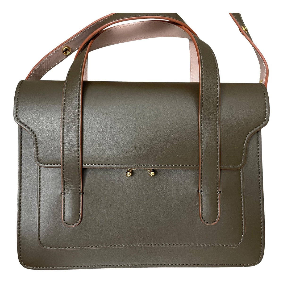 Trunk leather crossbody bag