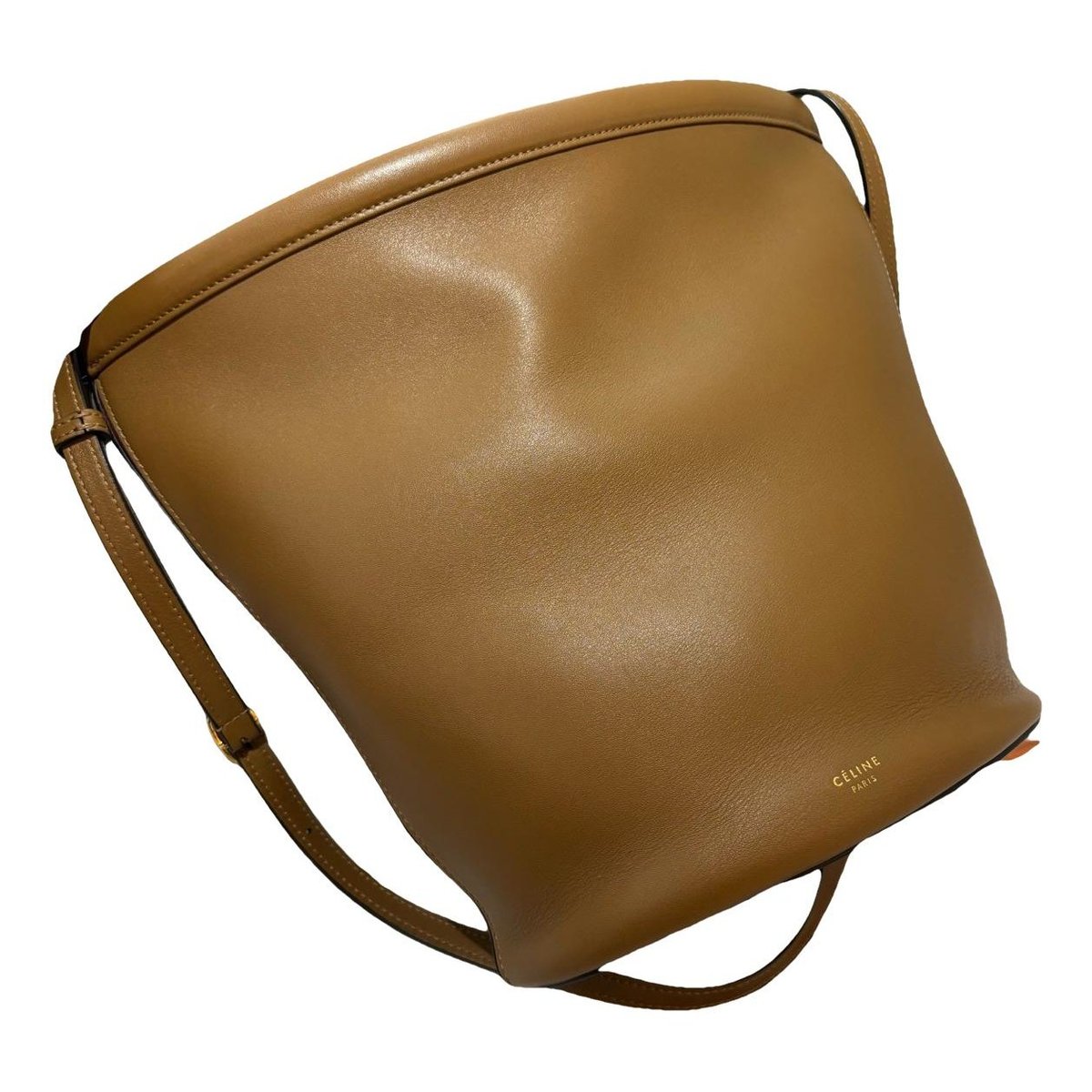 Clasp Bucket leather handbag