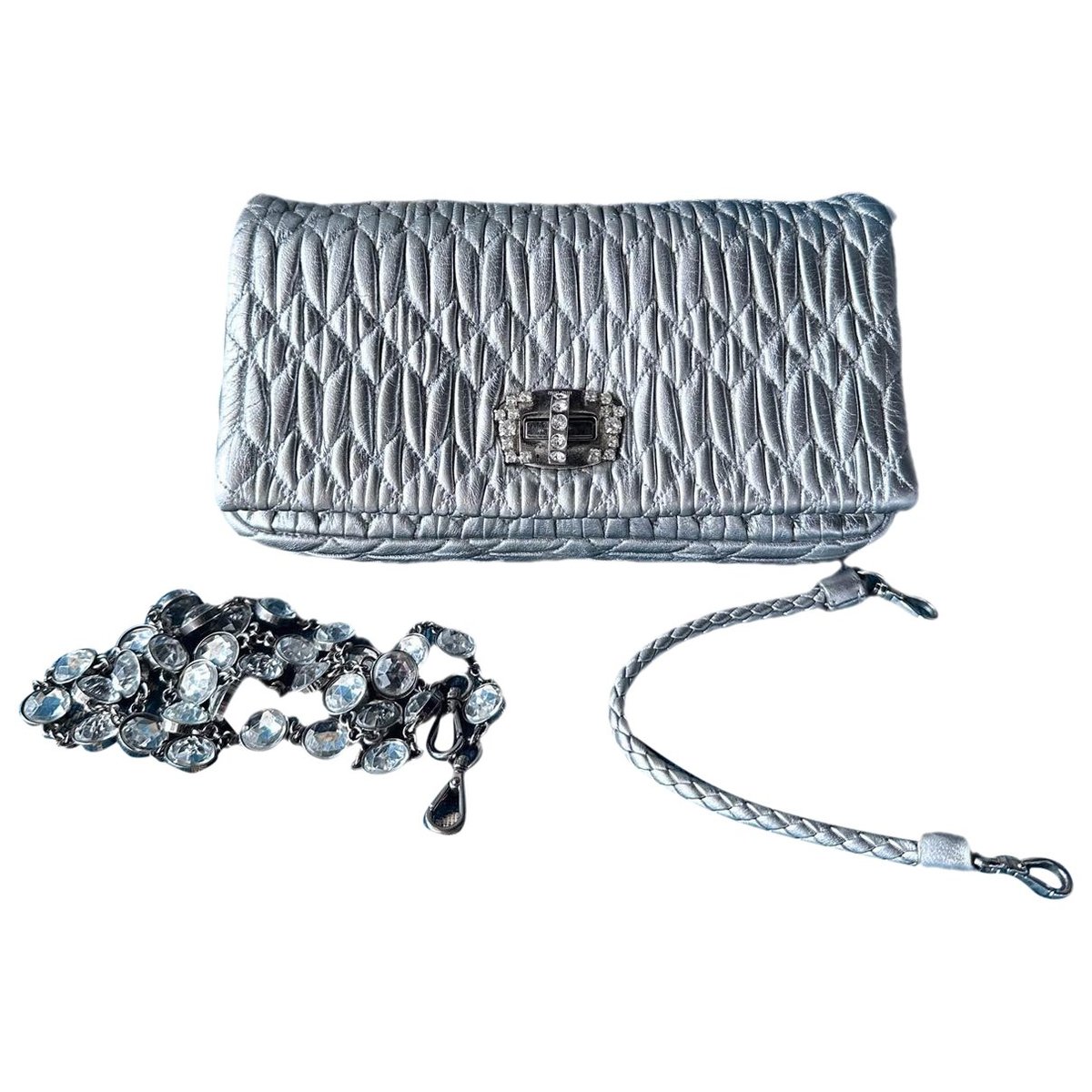 Miu Crystal leather handbag