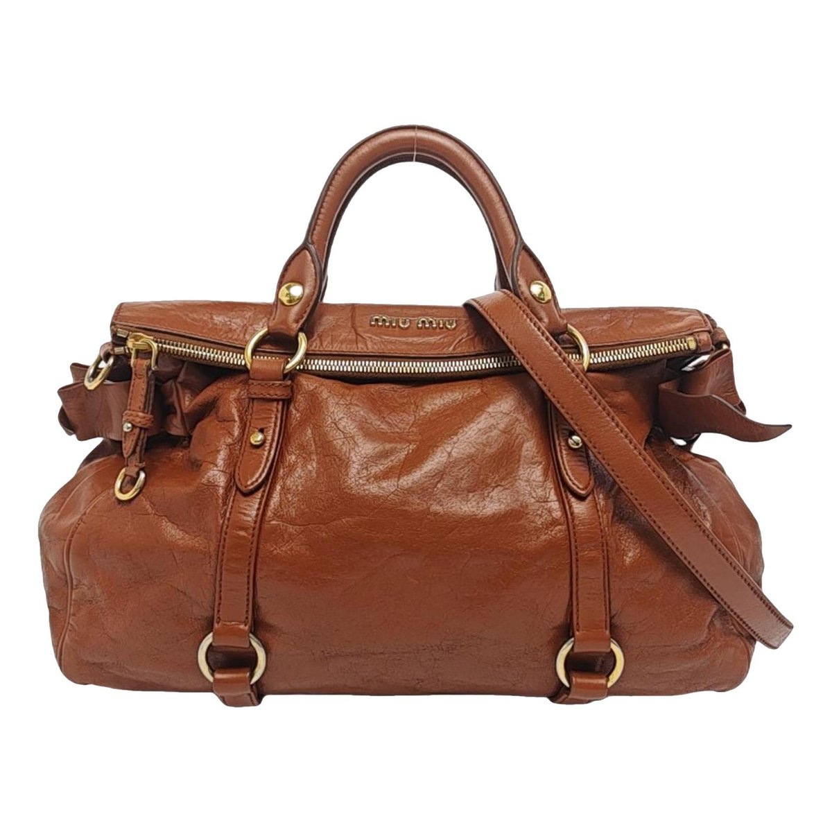 Bow bag leather handbag