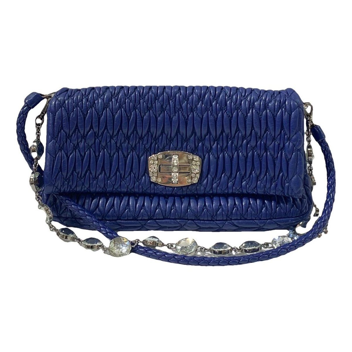 Miu Crystal leather handbag