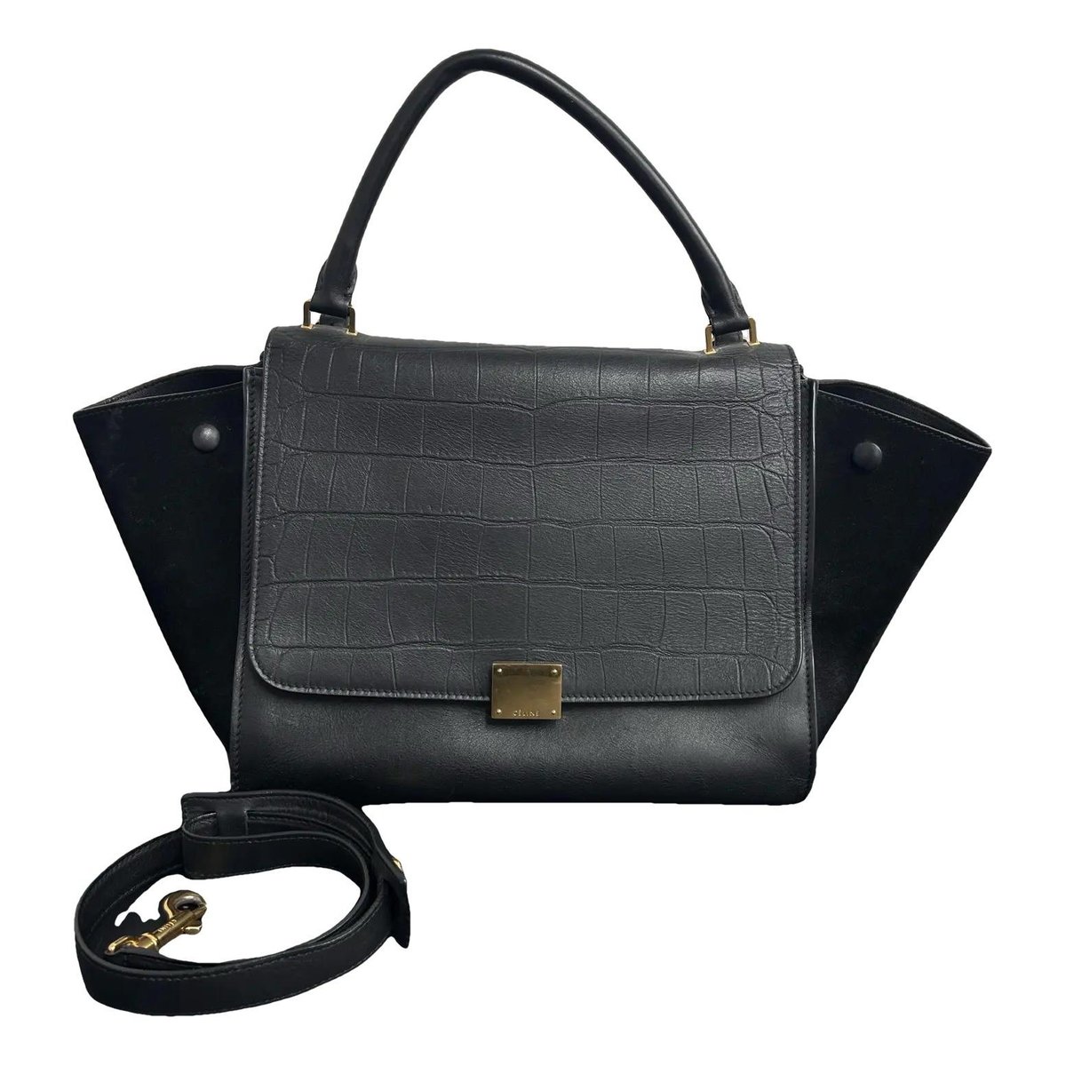 Trapèze leather handbag