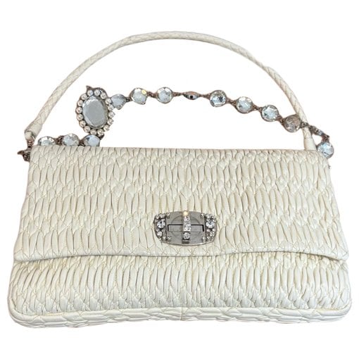 Miu Crystal leather handbag