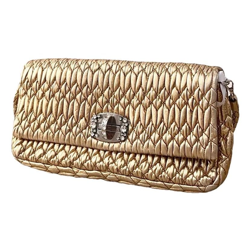 Miu Crystal leather handbag