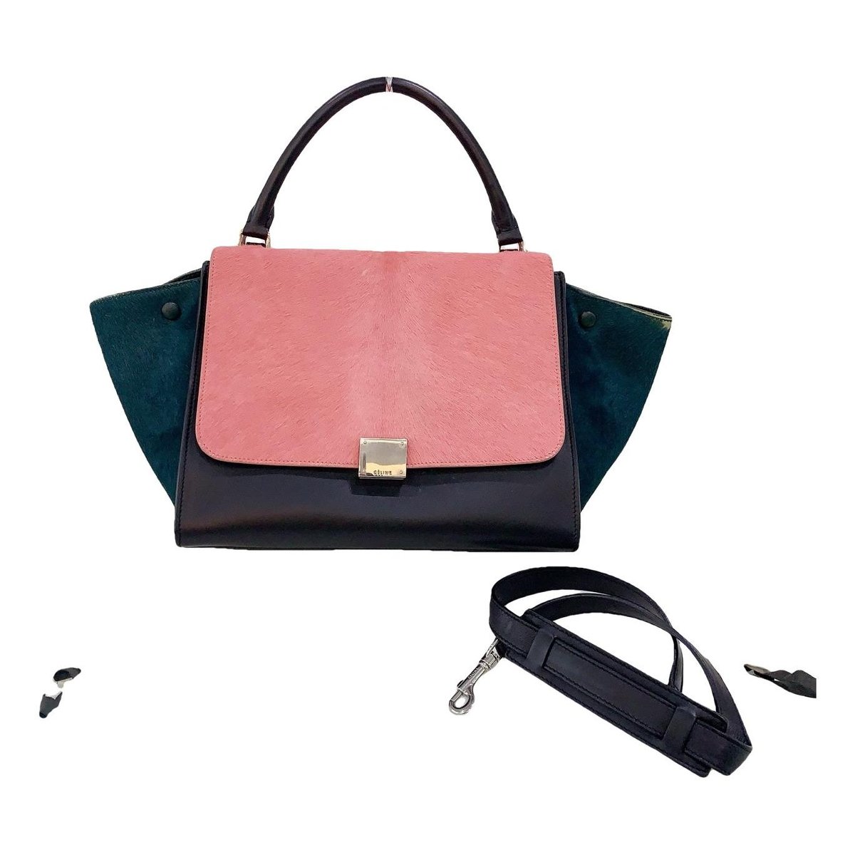 Trapèze leather handbag