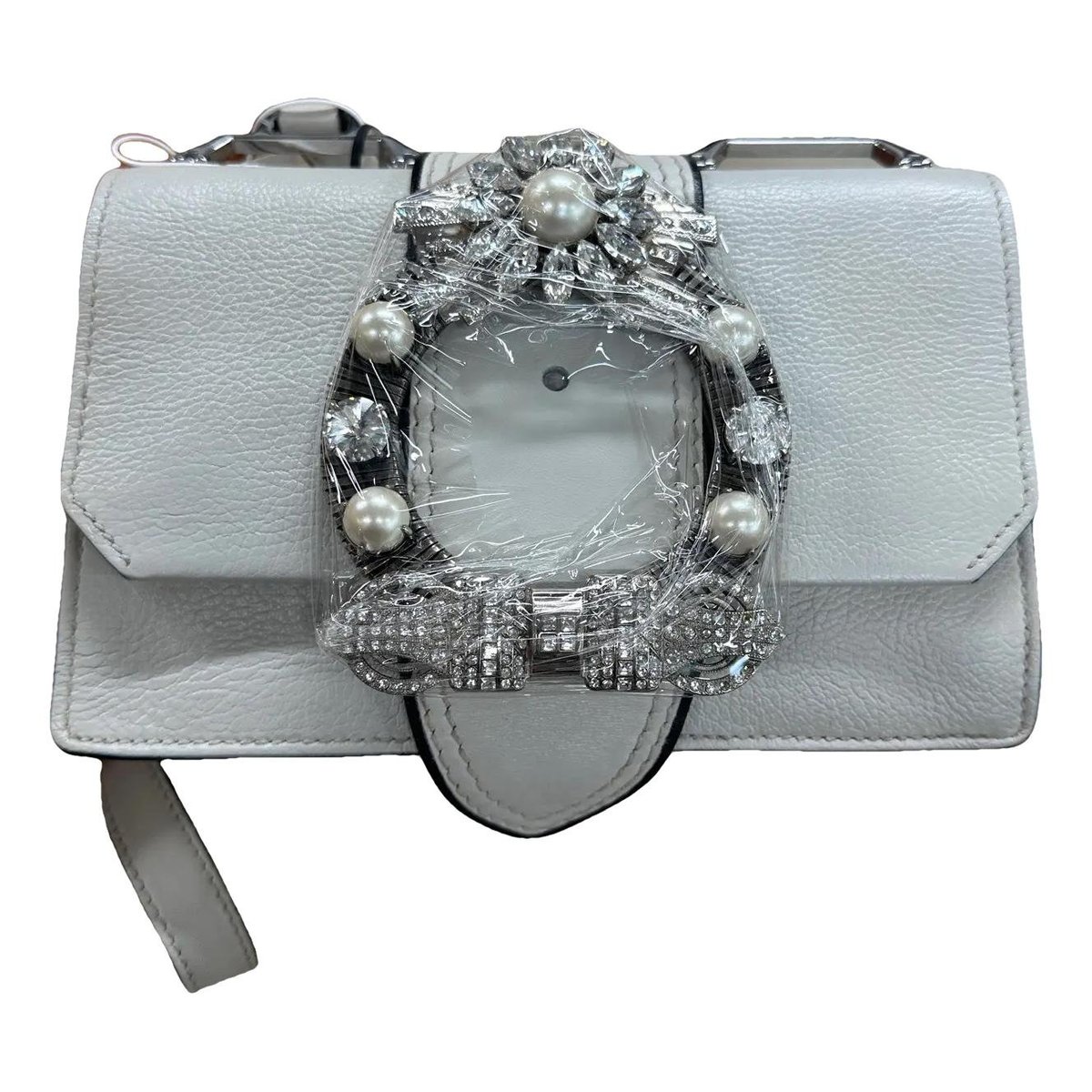 Miu Lady leather crossbody bag