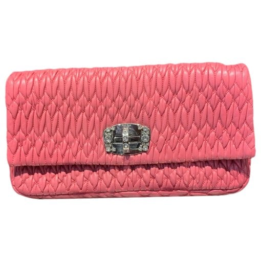 Miu Crystal leather handbag