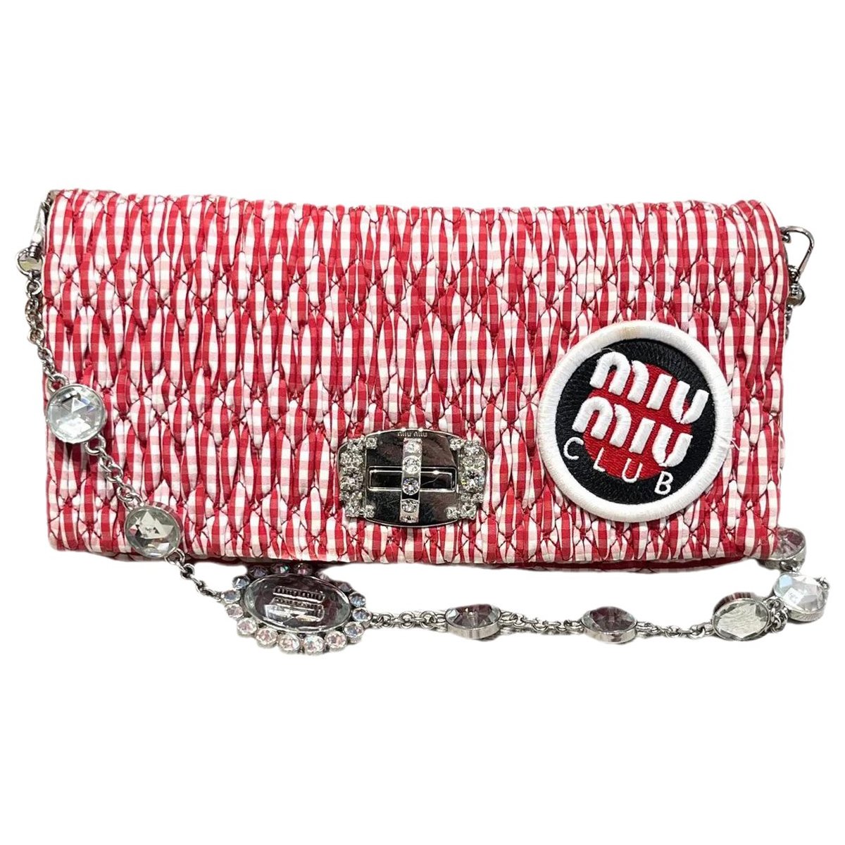 Miu Crystal cloth handbag