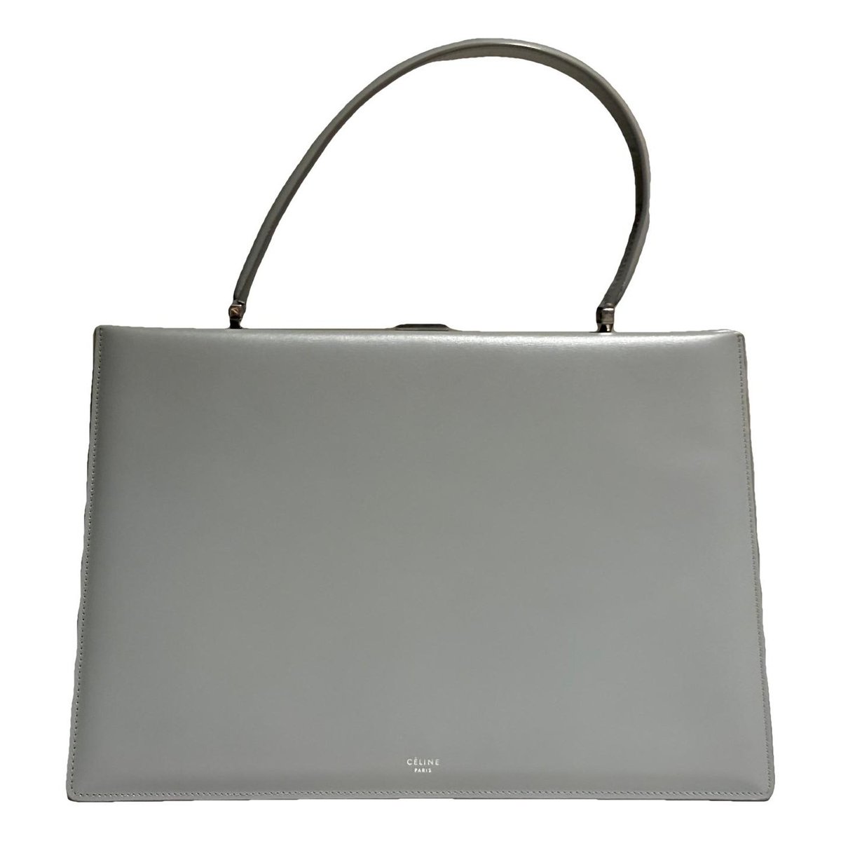 Clasp leather handbag