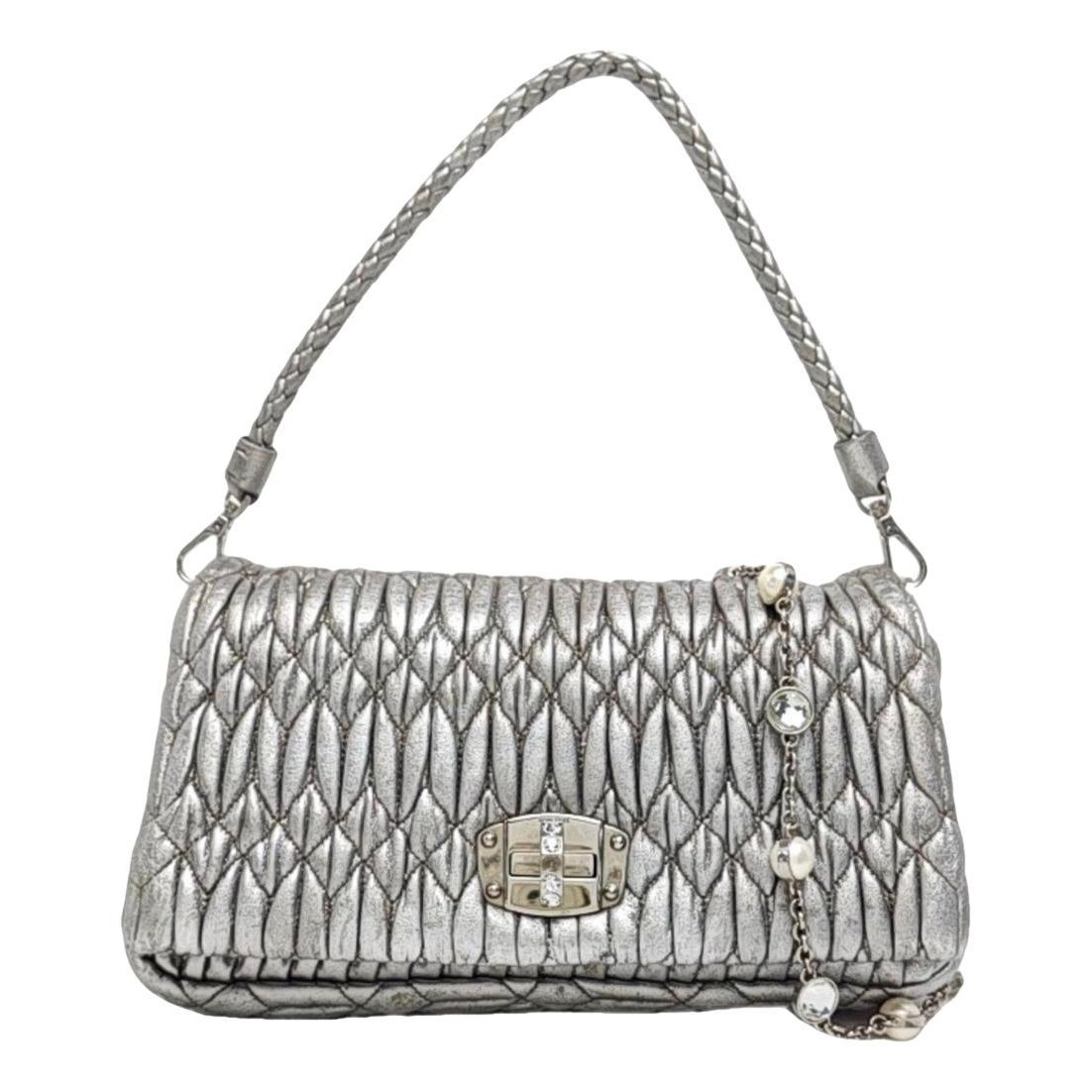 Miu Crystal leather handbag