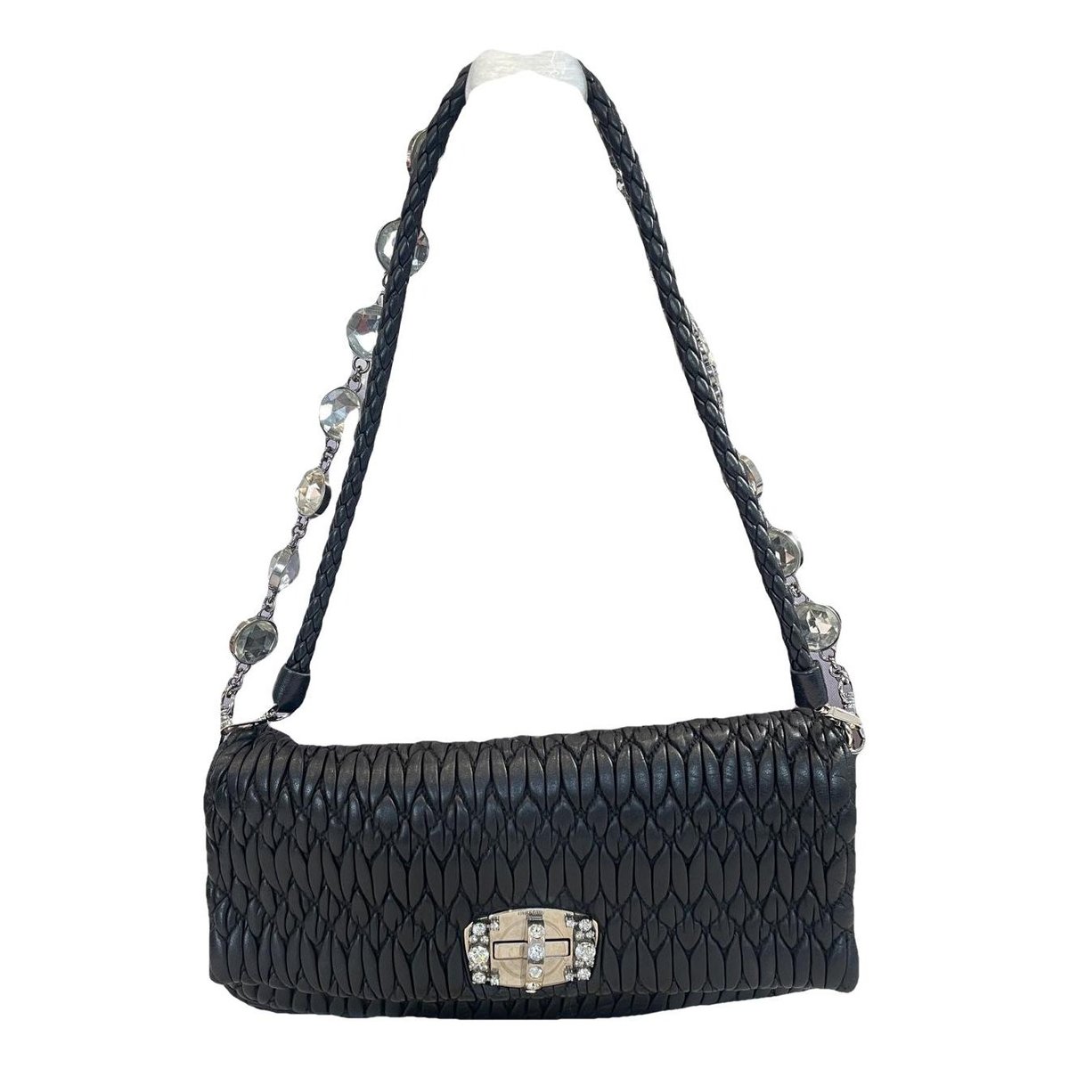 Miu Crystal leather handbag