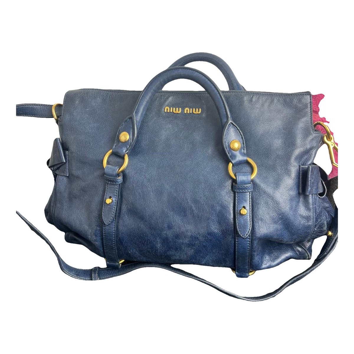 Bow bag leather handbag