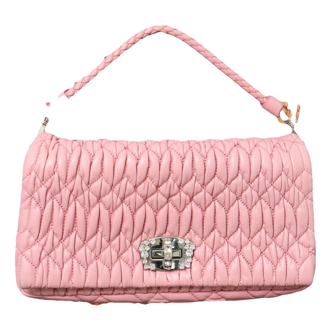 Miu Crystal leather handbag