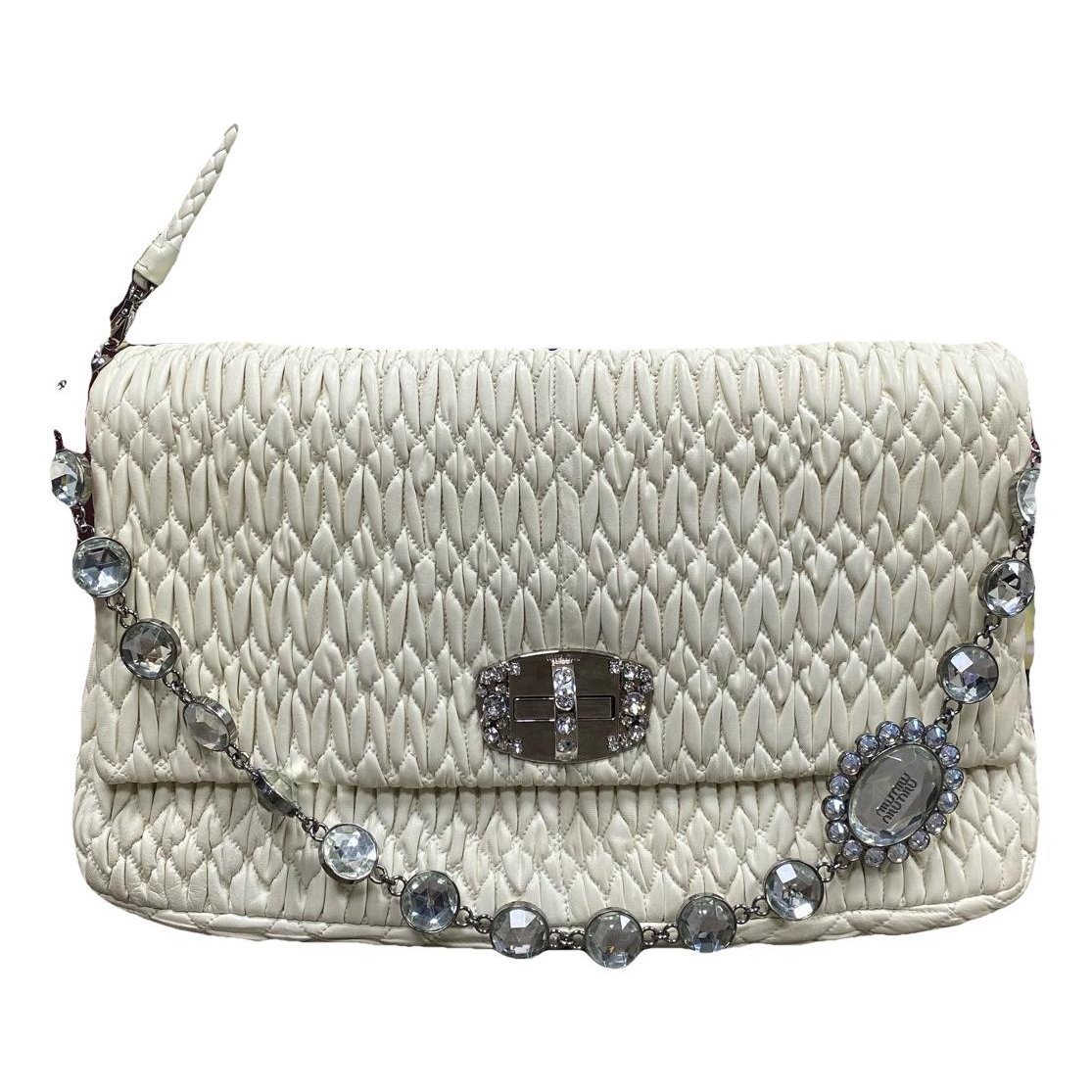 Miu Crystal leather handbag